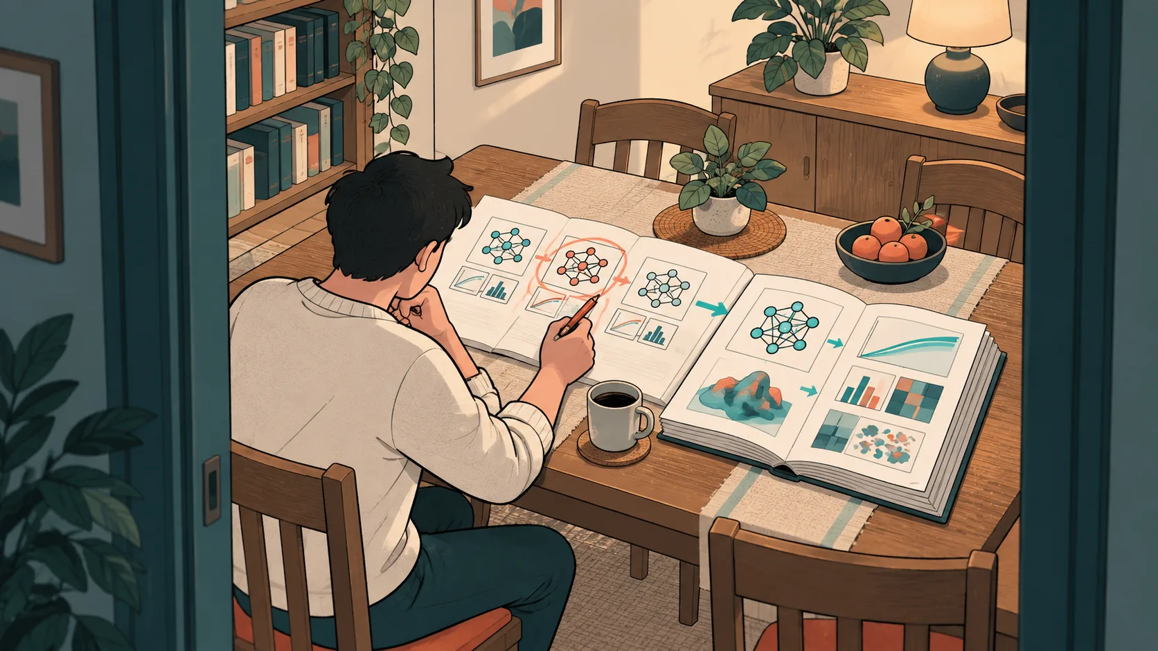 A study participant selects a proposed method beside completed task reports, reviewing work that required AI assistance.