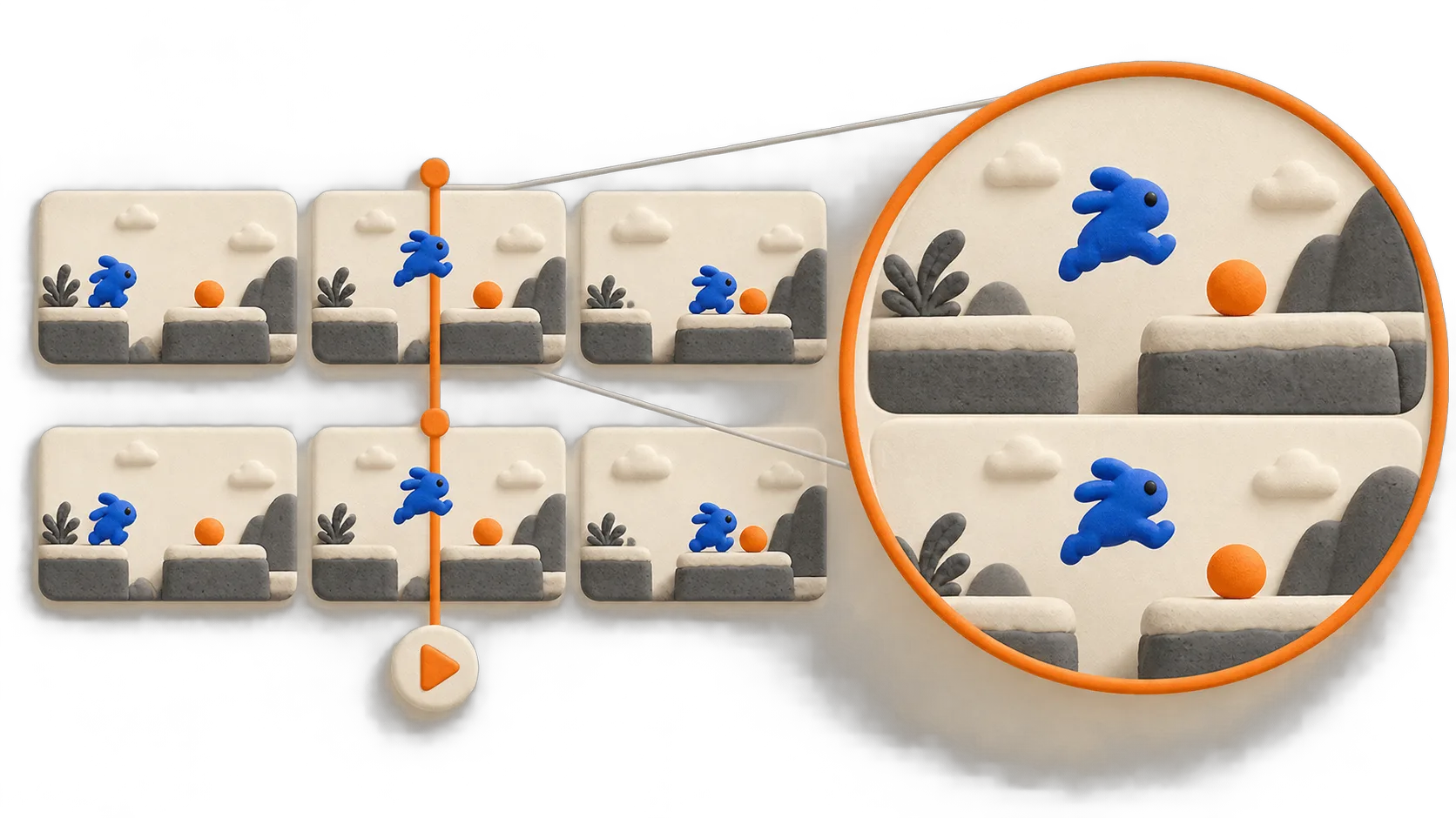 A game replay test advances original and refactored versions together, showing matching character positions and identical scenery at the same instant.