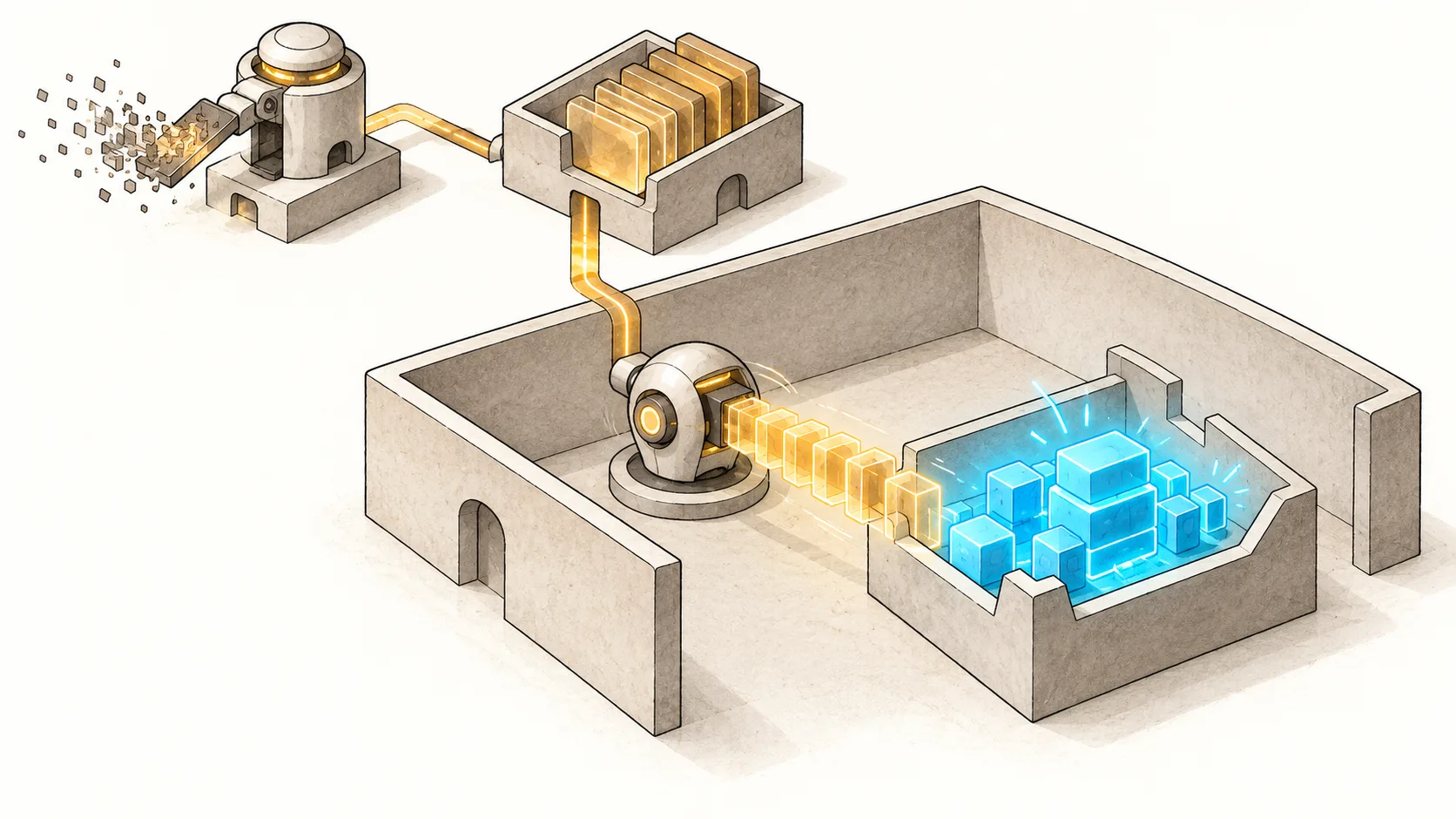 A node agent restores a workload from a stored snapshot inside an isolated runtime while a controller removes an obsolete snapshot.