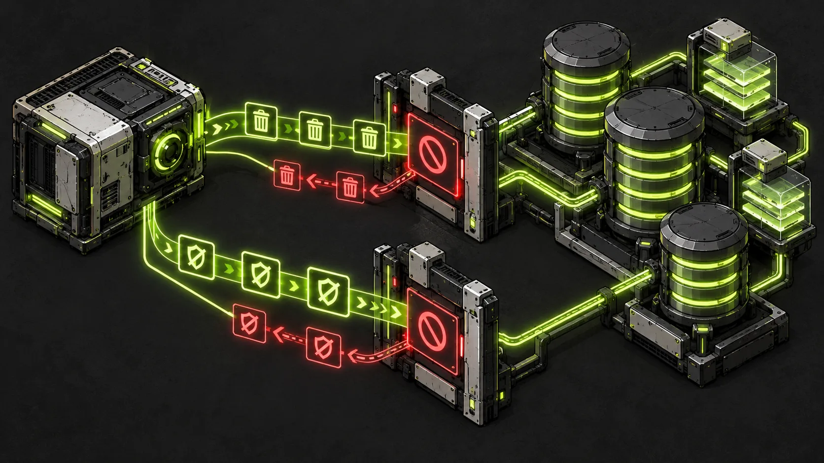 A cloud database service rejects automated deletion requests while its databases and recovery protections remain intact.