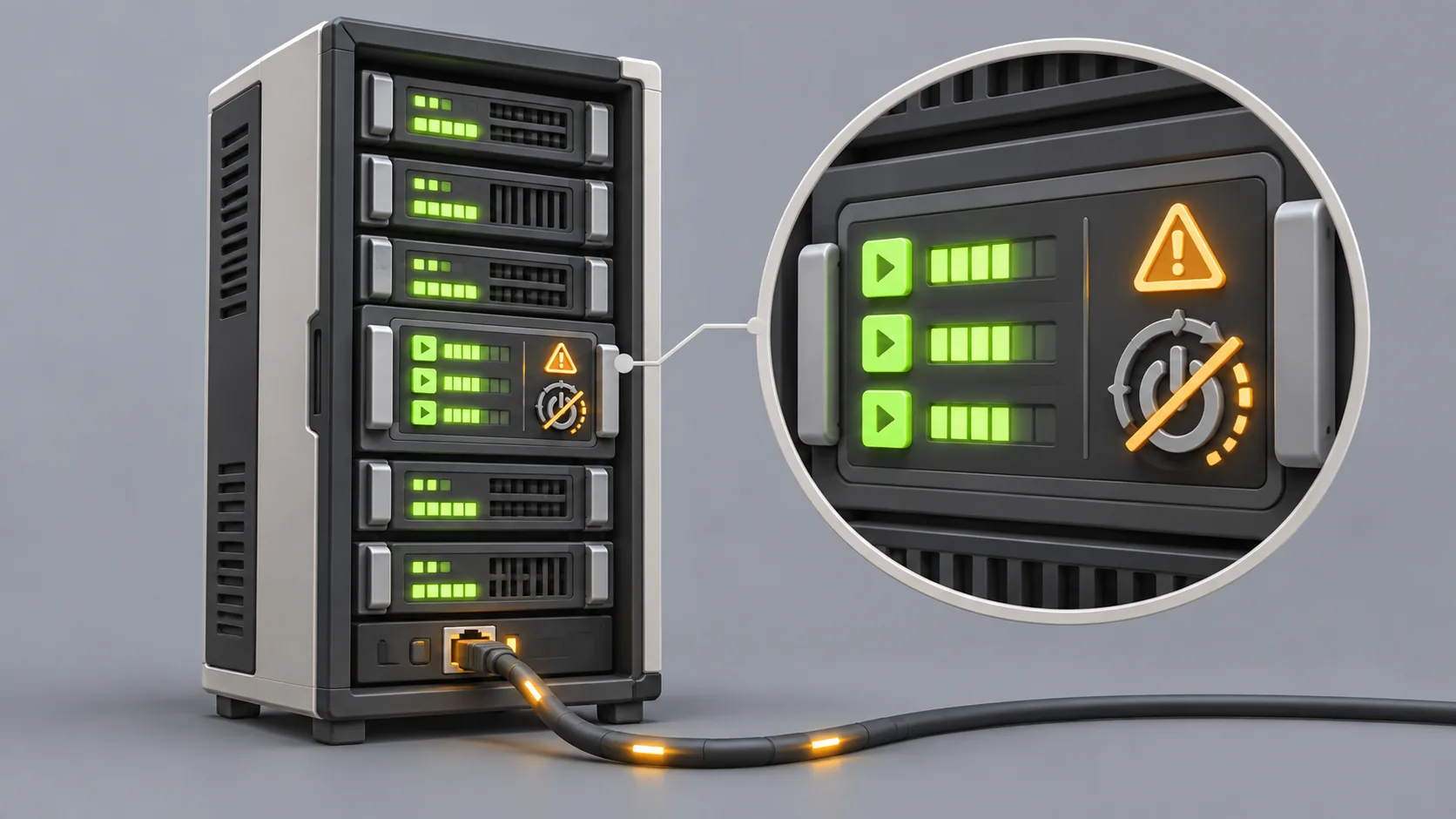 A server continues running compromised processes while its security alert remains active and an automatic shutdown reports failure.