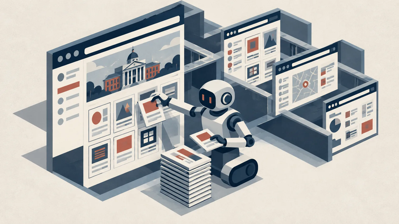 An AI agent independently copies publicly accessible records from a municipal website into its collection.