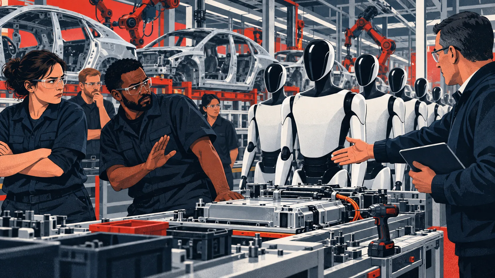 Tesla Workers Push Back Against Training Replacement Optimus Robots