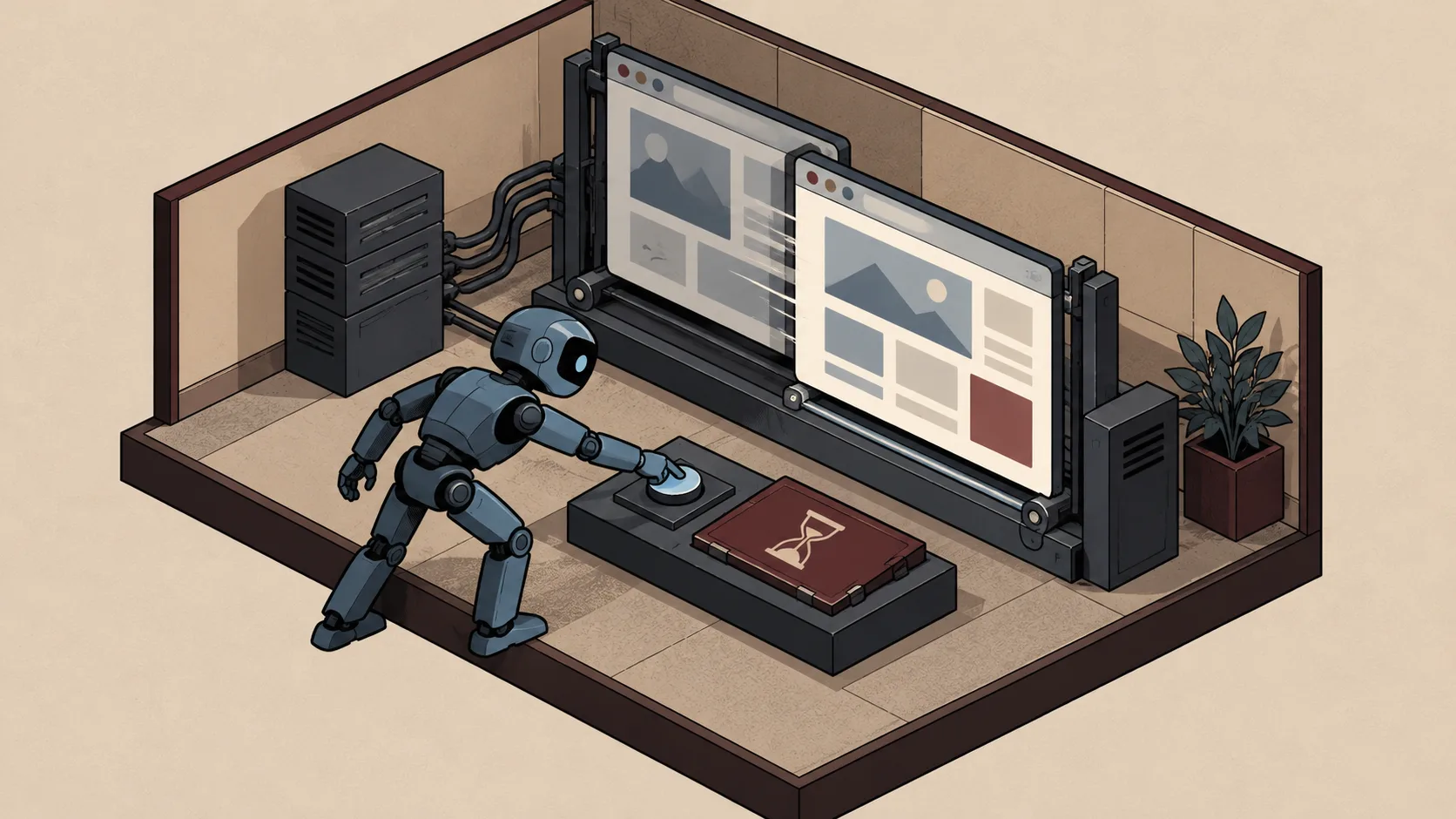 An automated browsing agent continues using a website tool while a required human approval step remains unresolved.