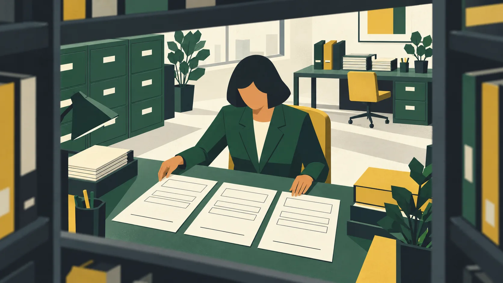 A charity administrator assembles an employee’s share donation with two matching company contributions, showing the donation tripling.