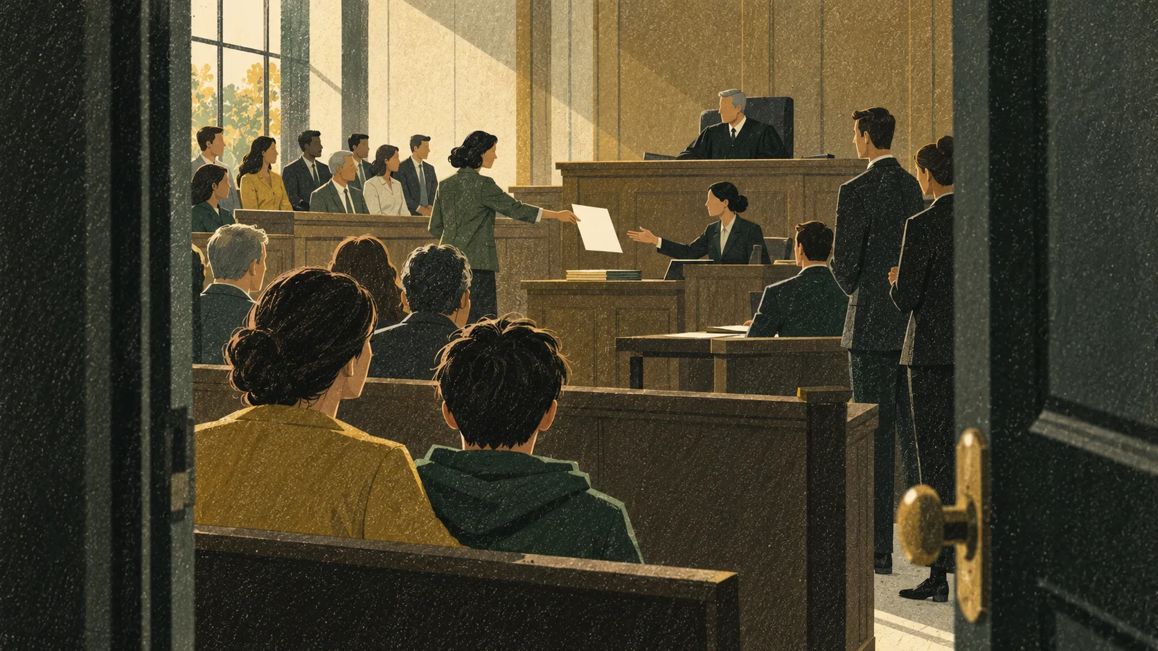 A jury delivers its verdict in a social media lawsuit as parents, teenagers and lawyers watch from the courtroom.