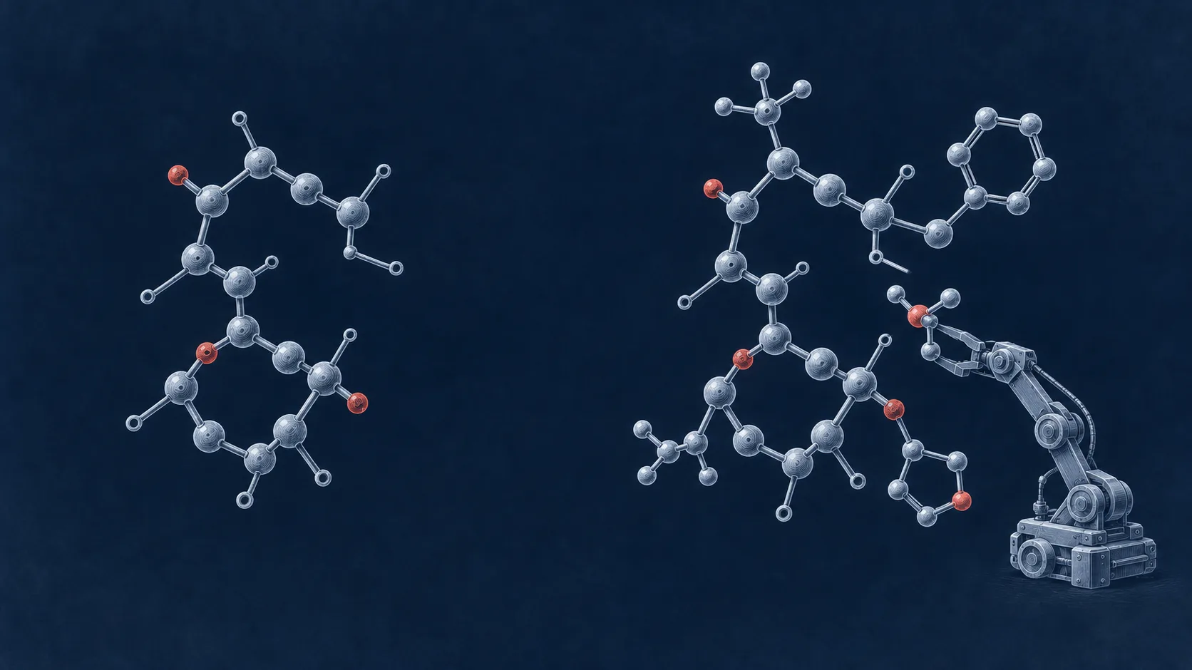 A protein design agent adds amino acid side chains one at a time to a molecular backbone, leaving its overall shape intact.