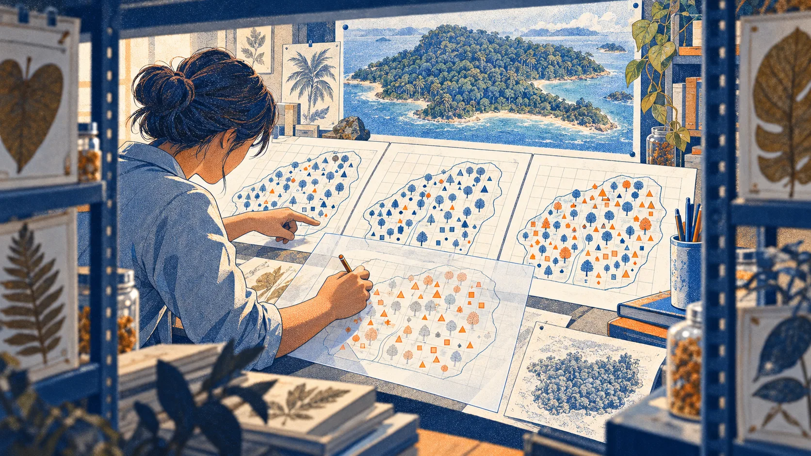 An ecologist revises a forest prediction model after census maps reveal more changes in tree species than the original model predicted.