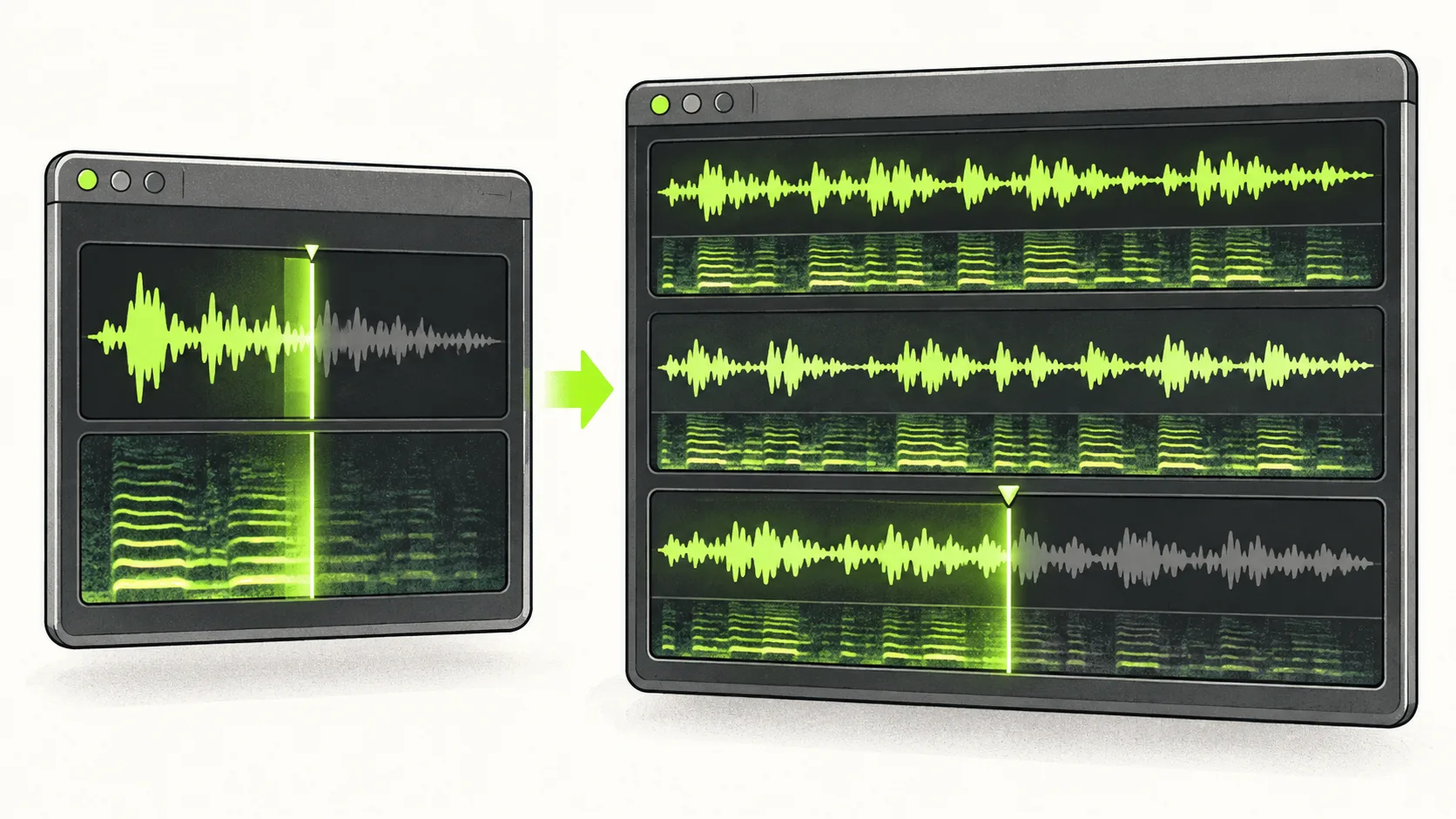 Voice-generation software turns a brief reference recording into longer speech clips that retain the same vocal characteristics.